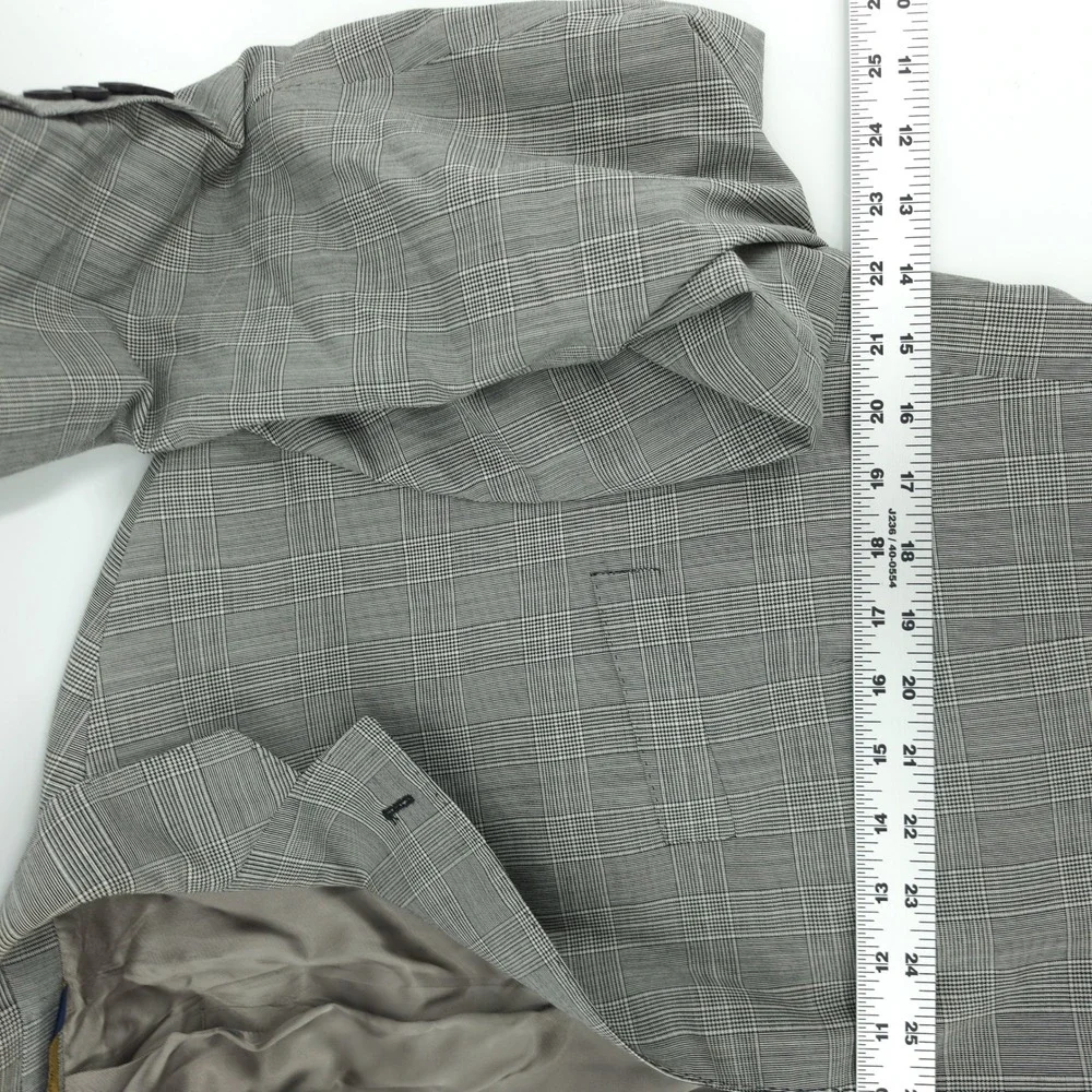 Brooks Brothers Mens Blazer Wool Grey Glen‎ Plaid 43R Regent Fit Tollegno 1900